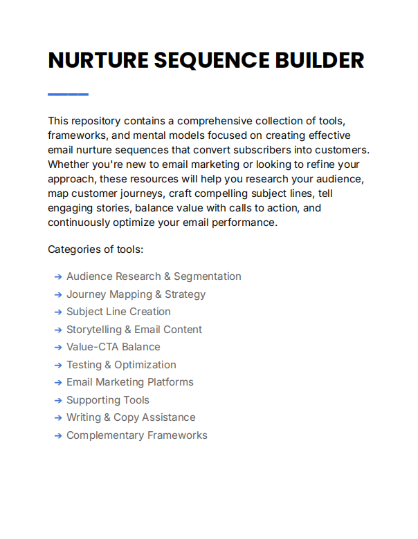 First page preview of email nurture sequence toolstack