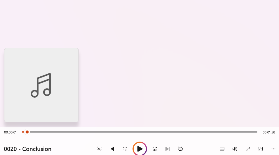 Running screenshot of audio lesson 1-20