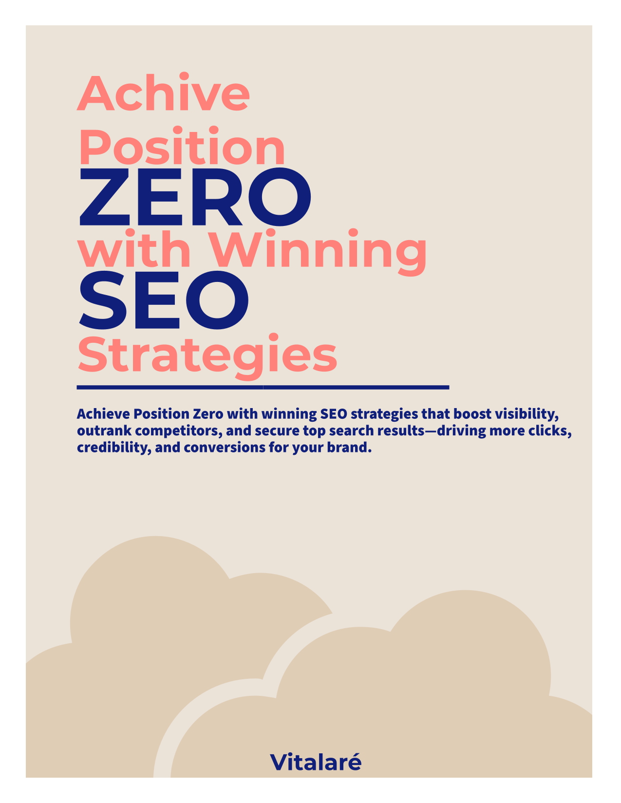 Cover image of the guidebook “Achieve Position Zero with Winning SEO Strategies.