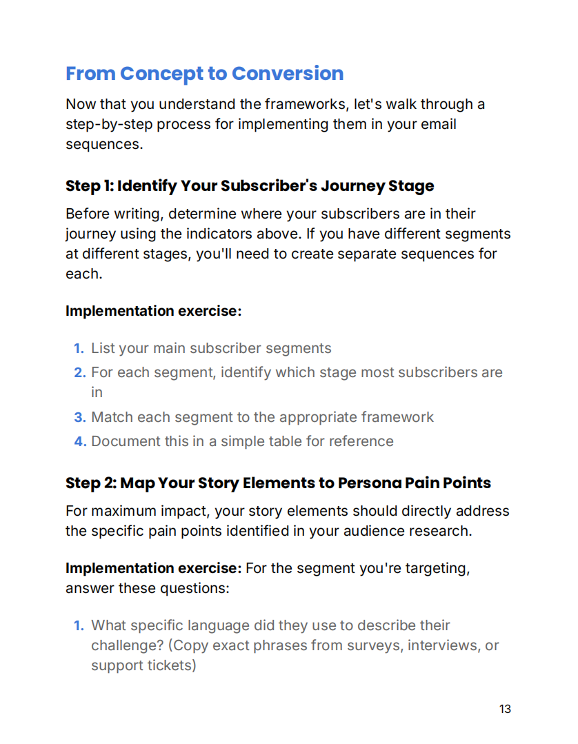 Step 1 — Identify your subscribers’ journey stage from the storytelling email marketing guidebook